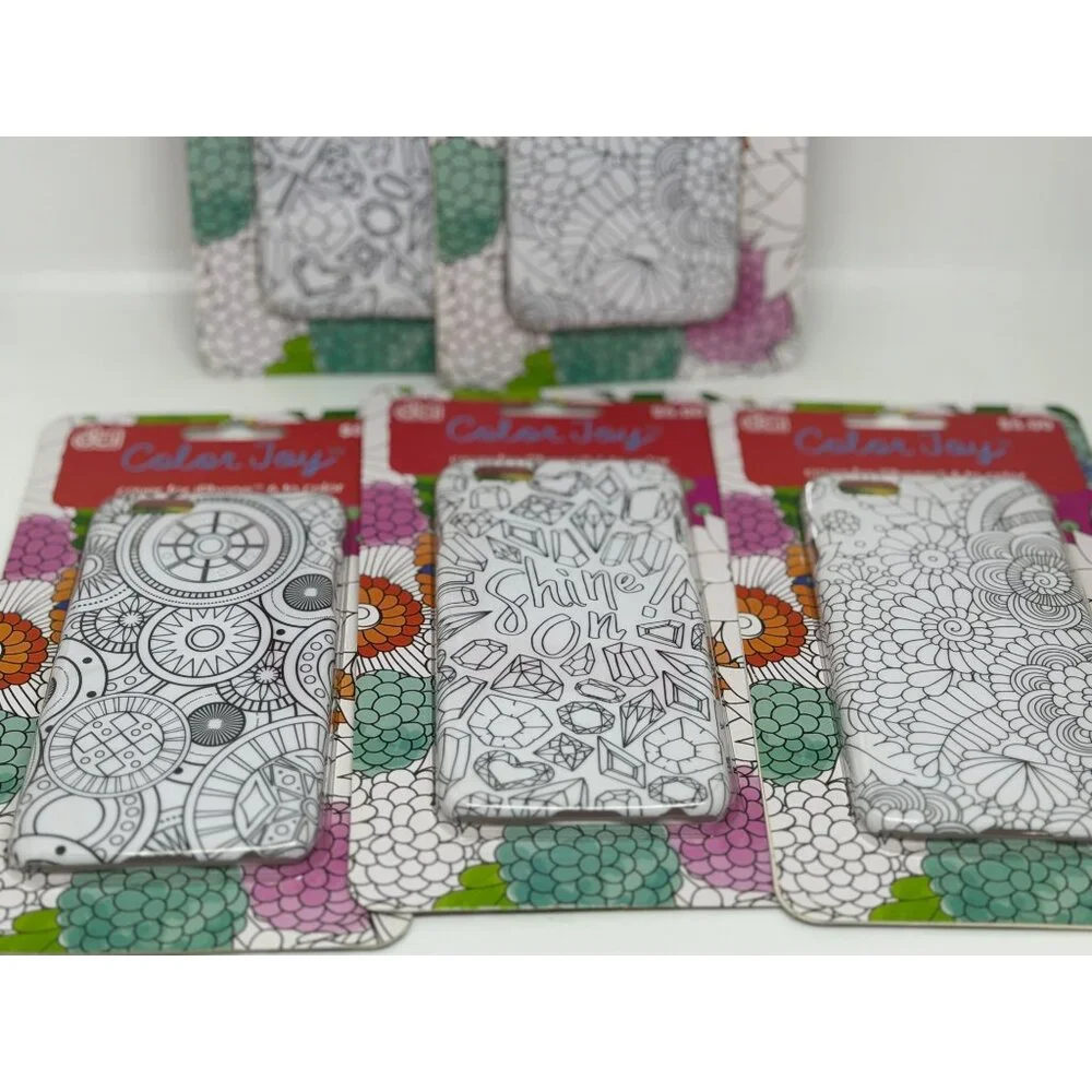 NEW DCI Color Joy iPhone 6 Case Set 5 Assorted Designs DIY Art Coloring‎ Covers